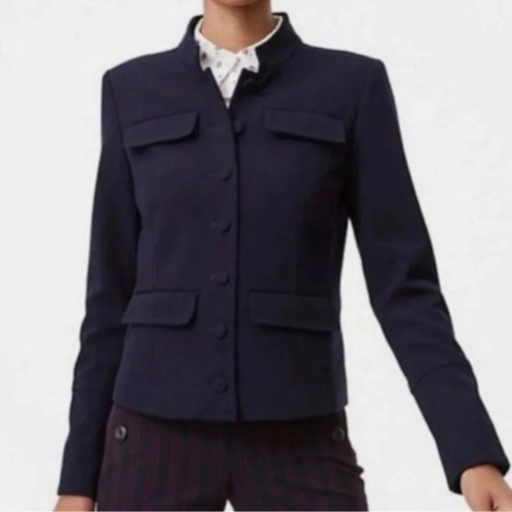 LOFT Navy Blue Military Style Blazer Jacket Women’s 00P NWT NEW